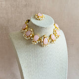 Laurel Pink Crystal Choker Set - Ahseya & Co