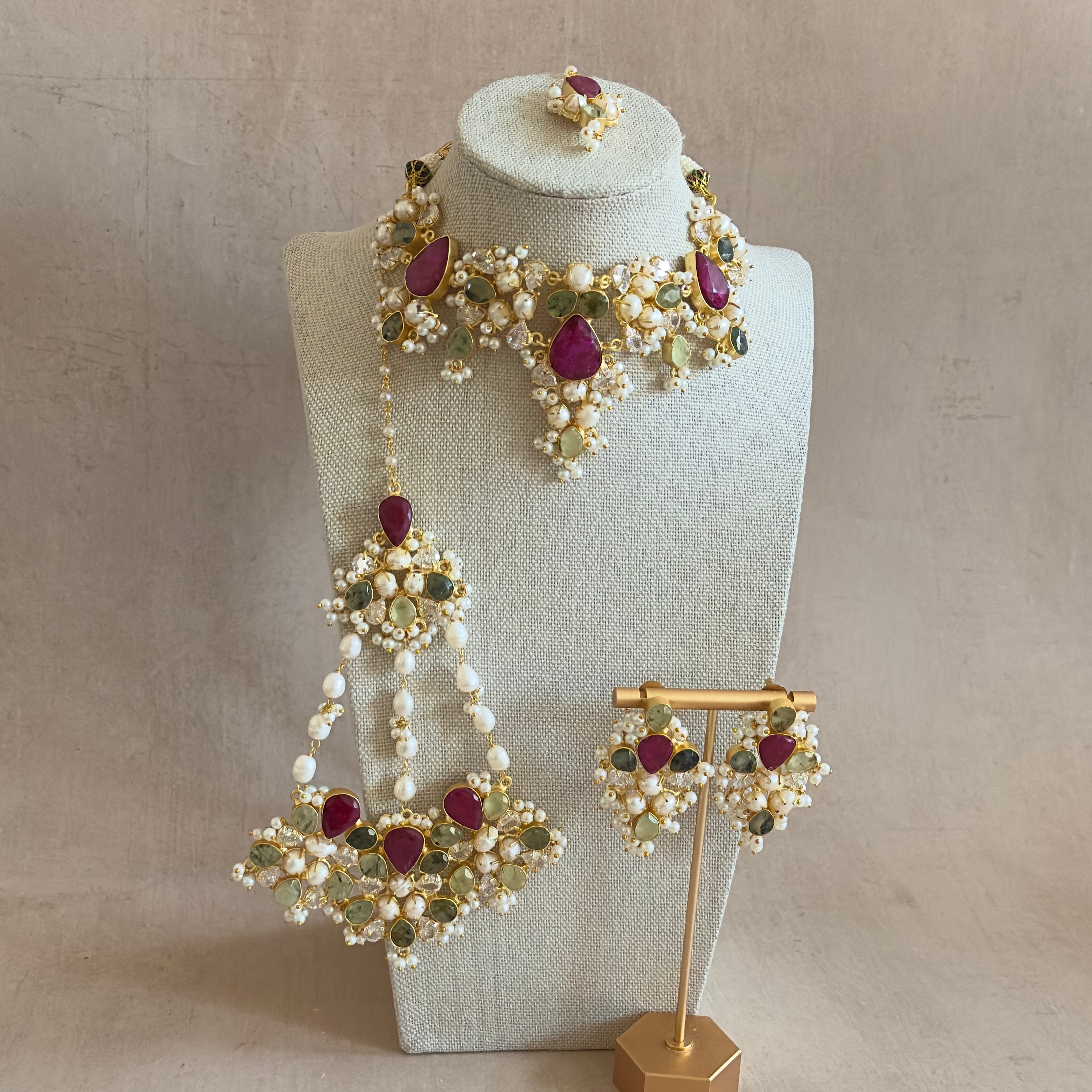 Antonia Fuchsia Choker Set - Ahseya & Co