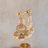 Maha Peach Kundan Drop Earrings - Ahseya & Co