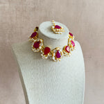 Laurel Fuchsia Crystal Choker Set - Ahseya & Co