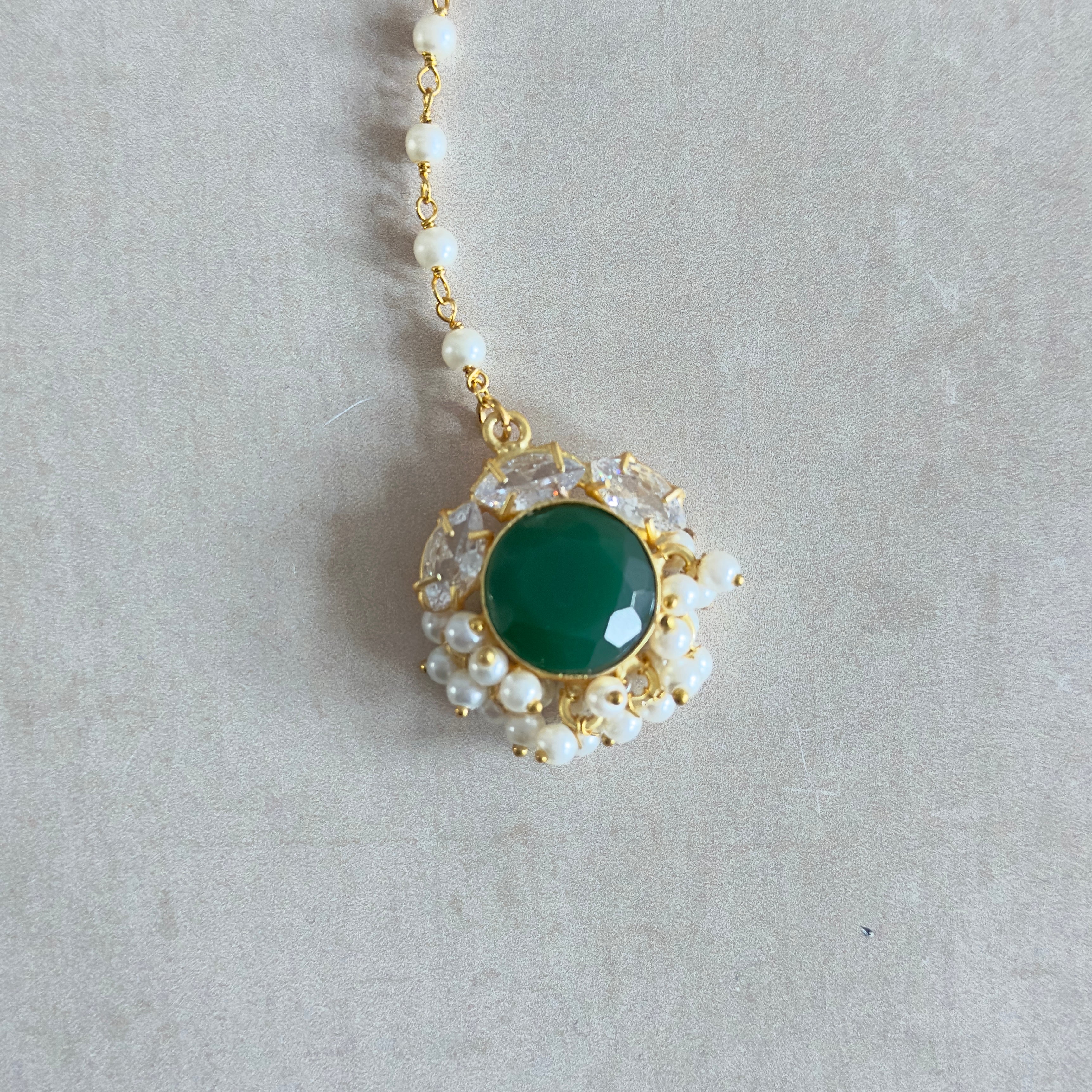 Yasmina Green Crystal Pearl Mala Set - Ahseya & Co