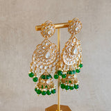 Aman Green Kundan Drop earrings - Ahseya & Co