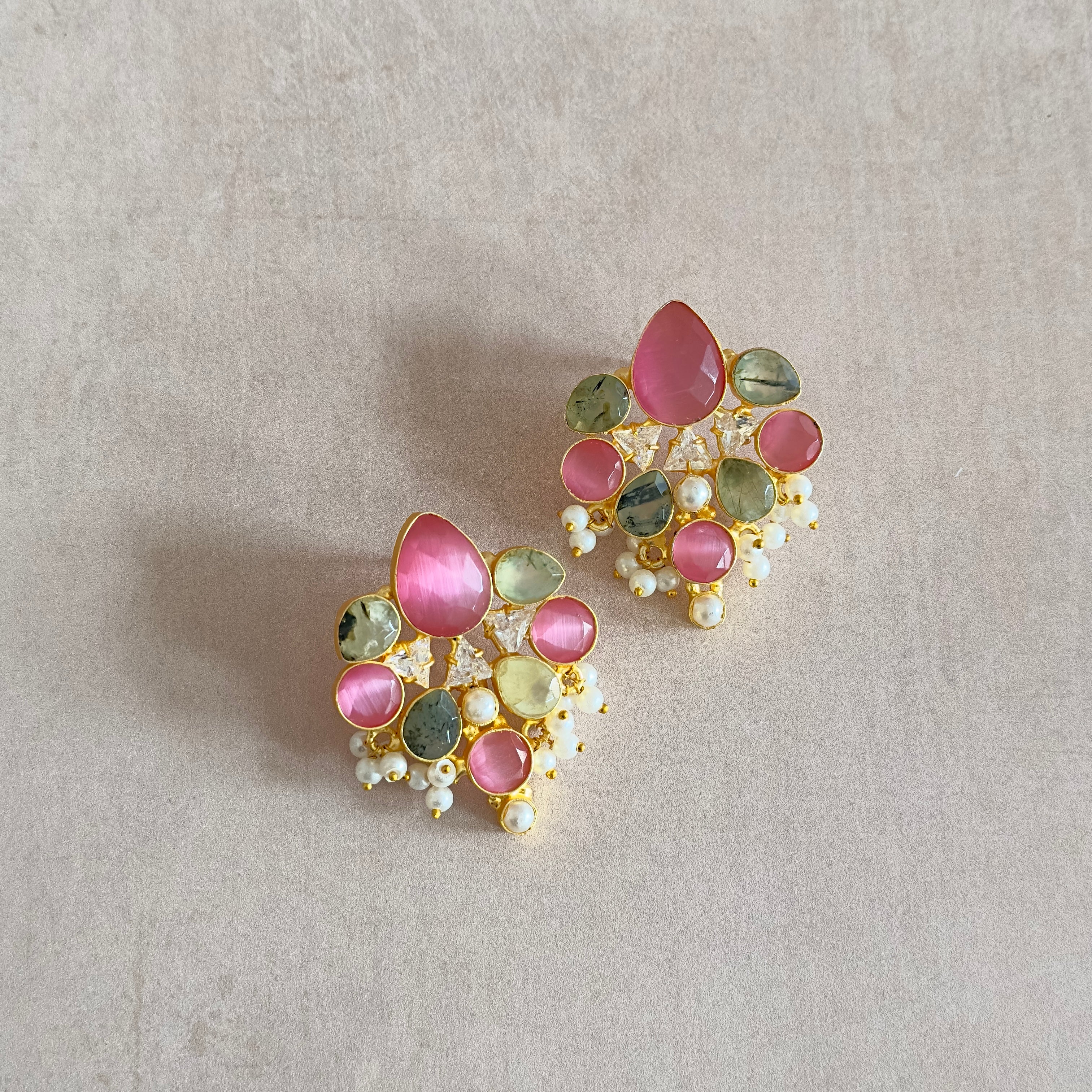 Zara Pink Stud Earrings - Ahseya & Co