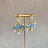 Blue Crystal Drop Earrings - Ahseya & Co