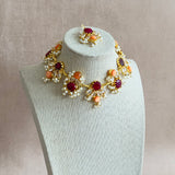 Dilnaz Maroon Necklace Set - Ahseya & Co