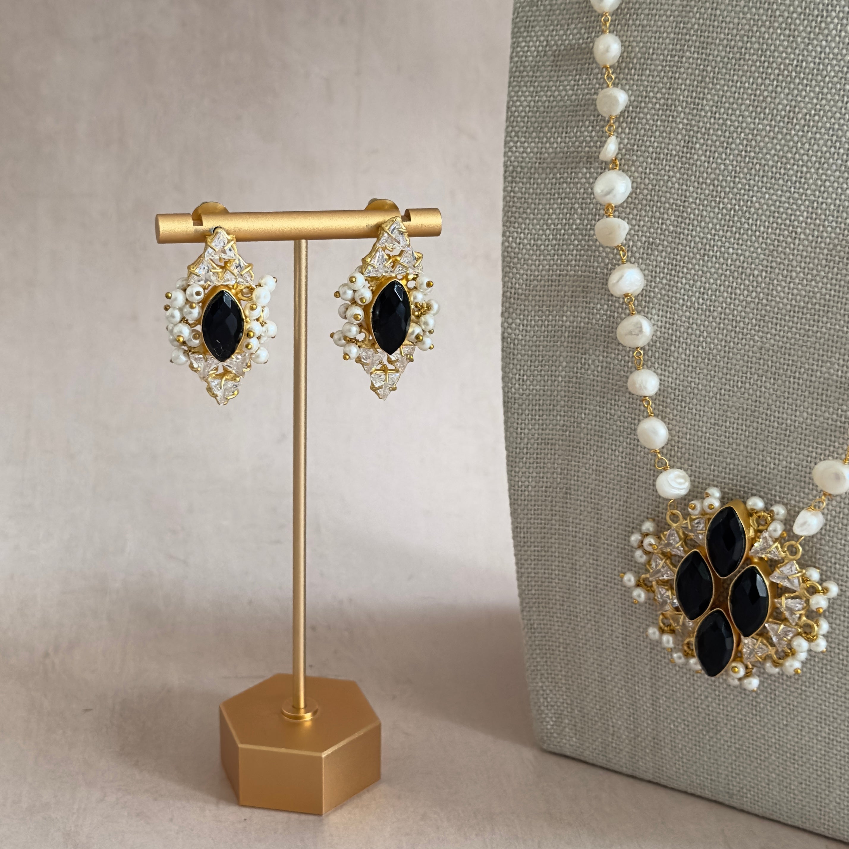 Riyadh Black Pearl Mala Set - Ahseya & Co