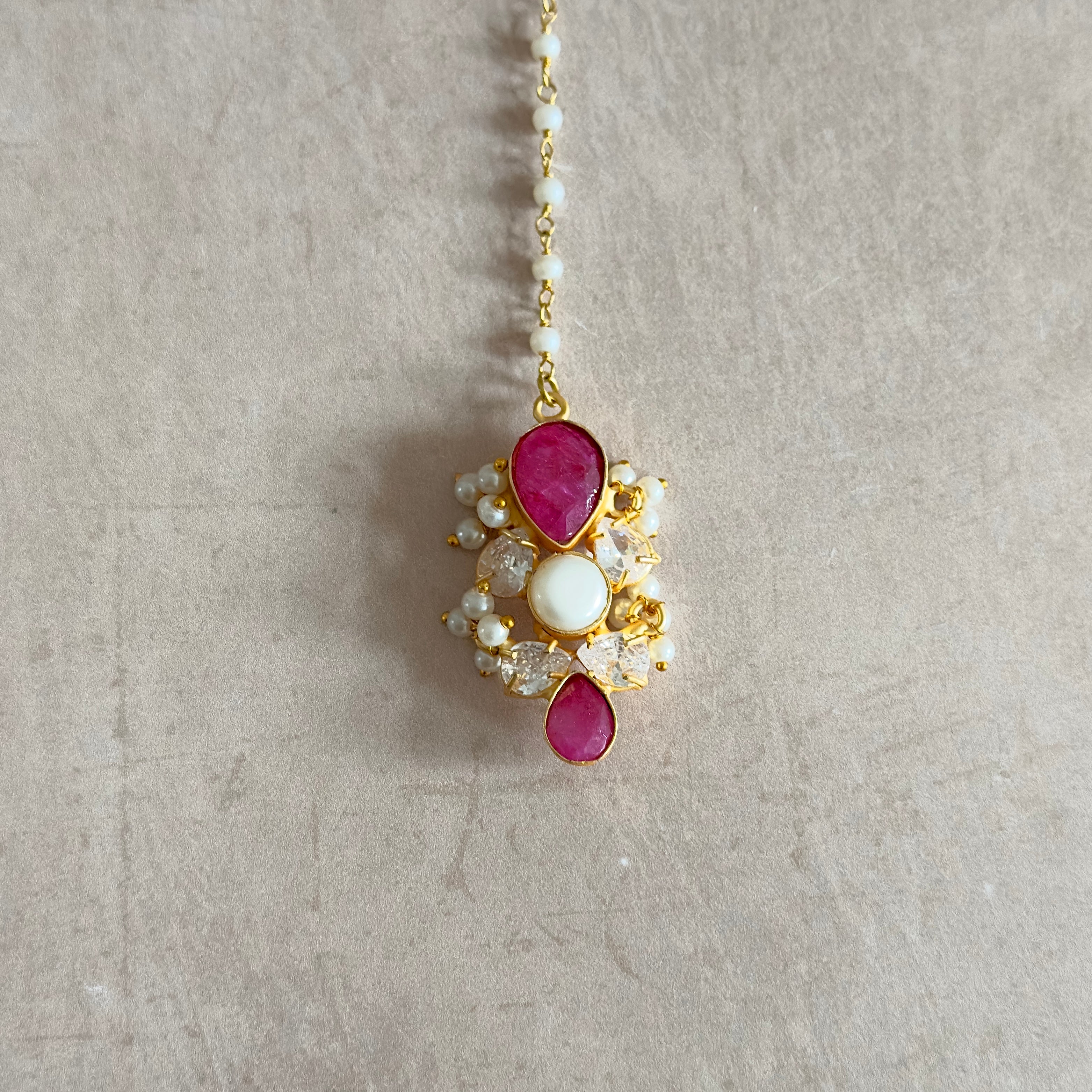 Naya Fuchsia Pearl Mala Set - Ahseya & Co