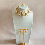 Ivory Pink Crystal Choker Set - Ahseya & Co