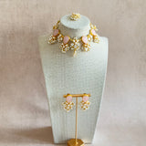 Ivory Pink Crystal Choker Set - Ahseya & Co