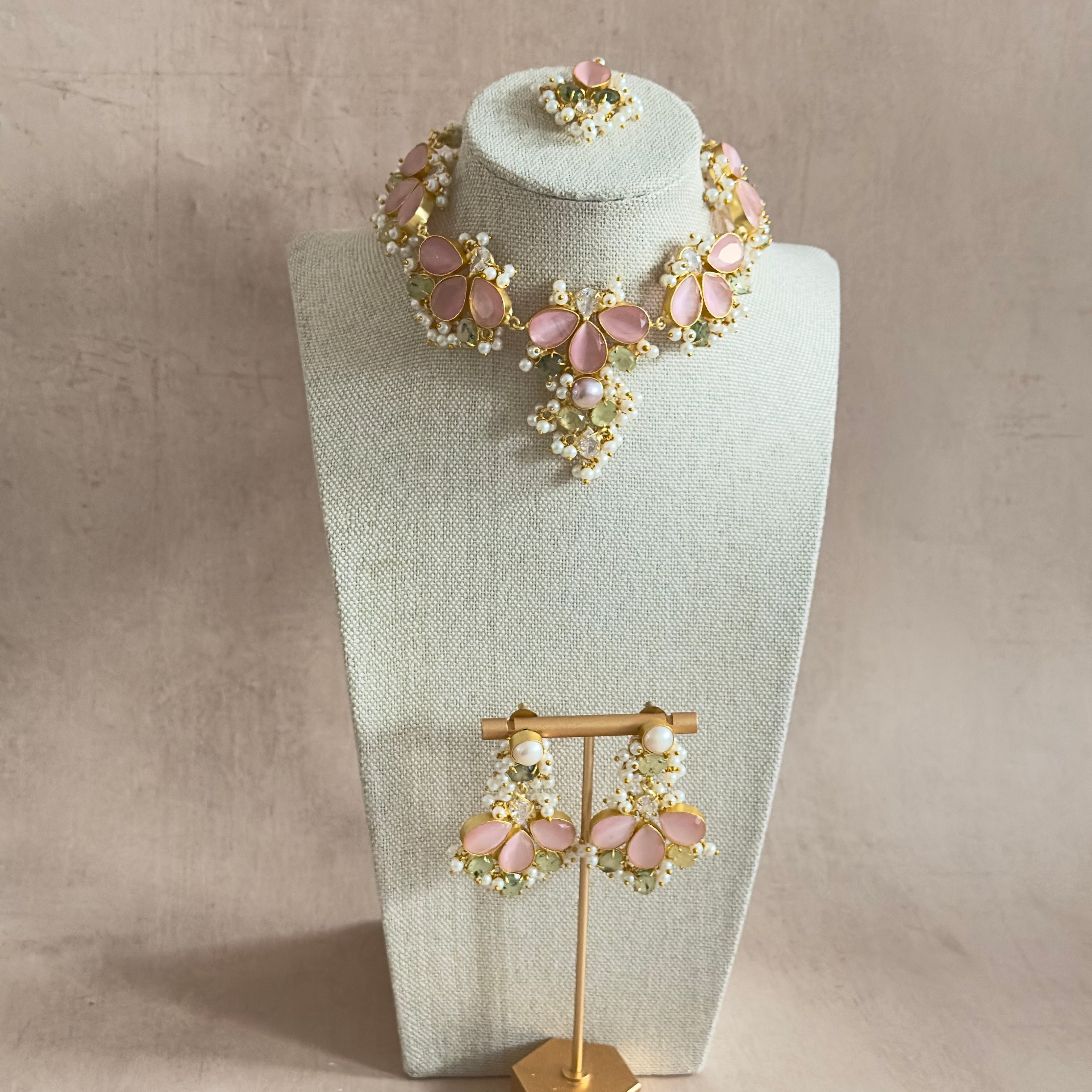 Eliana Pink Necklace Set - Ahseya & Co