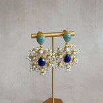 Imaanah Navy Crystal Drop Earrings - Ahseya & Co