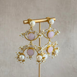 Evelina Pink Pearl Drop Earrings - Ahseya & Co