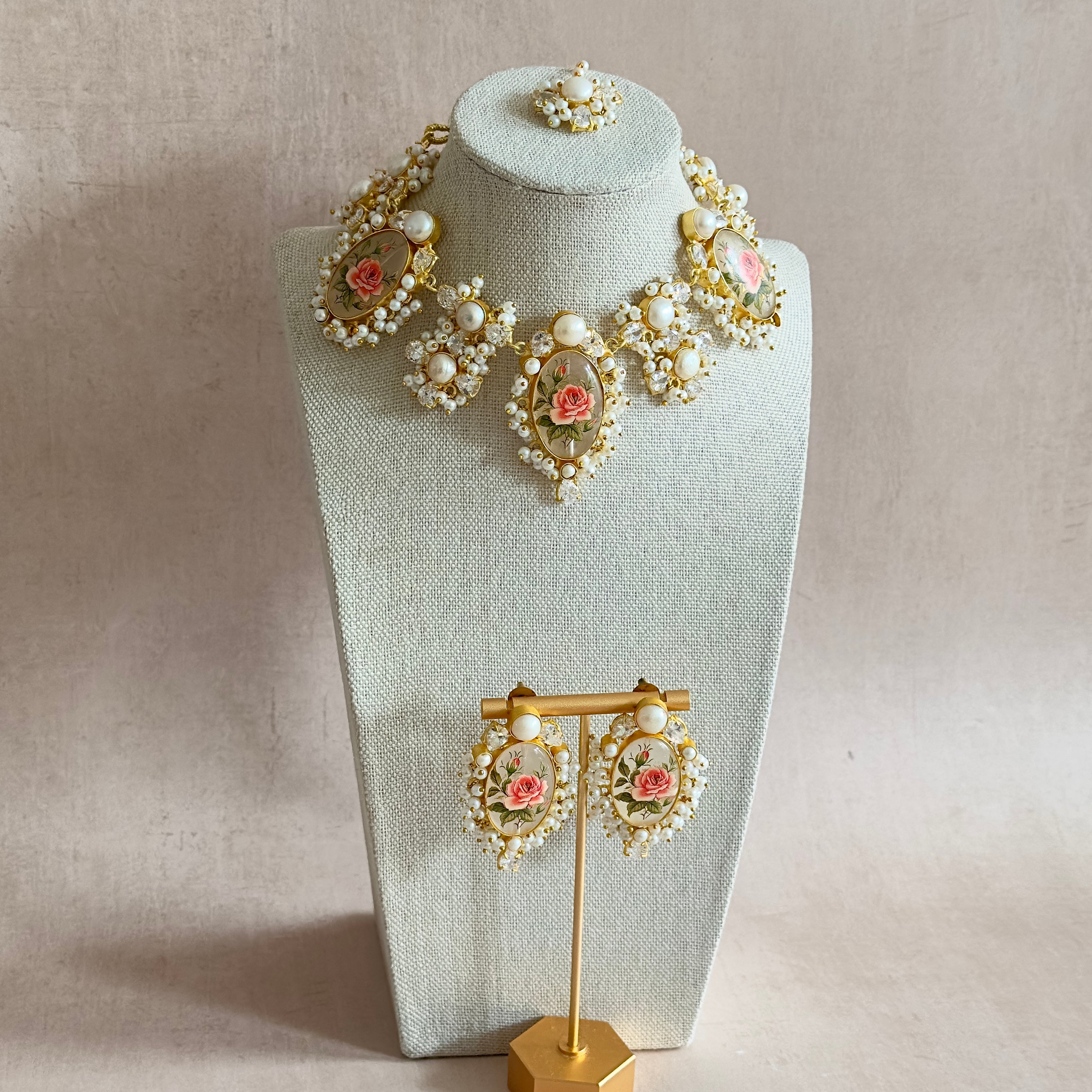 Lavera Floral Pearl Necklace Set - Ahseya & Co