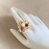 Kiara Fuchsia Pearl Ring - Ahseya & Co