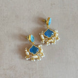 Ummara Blue Pearl Drop Earrings - Ahseya & Co