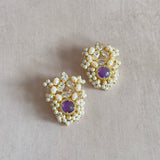 Oyster Purple Stud Earrings - Ahseya & Co