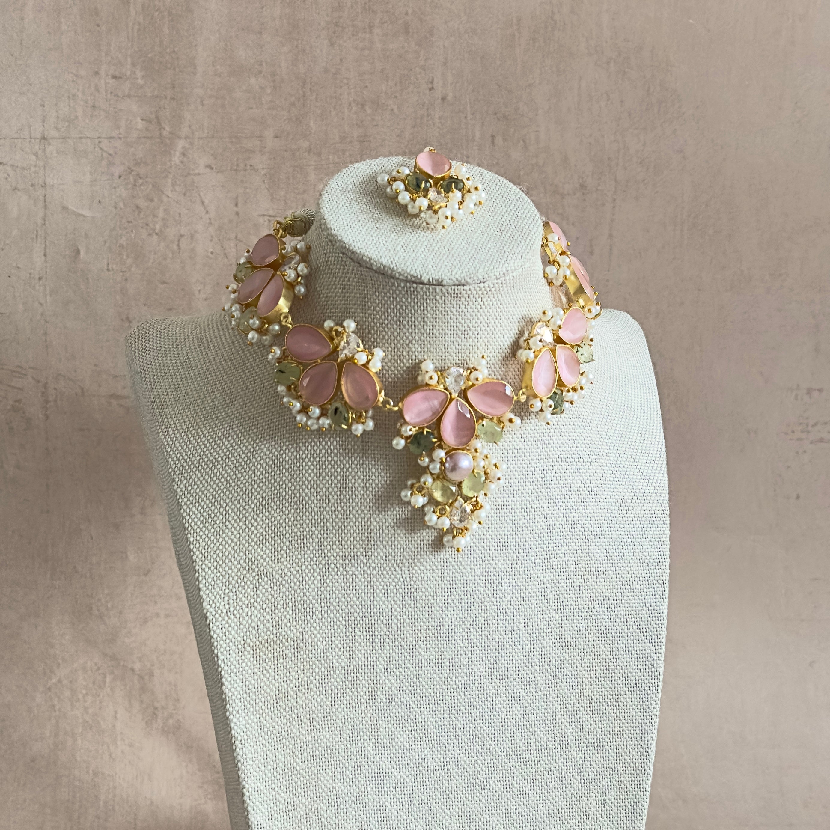 Eliana Pink Necklace Set - Ahseya & Co