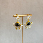 Amali Black Crystal Drop Earrings - Ahseya & Co
