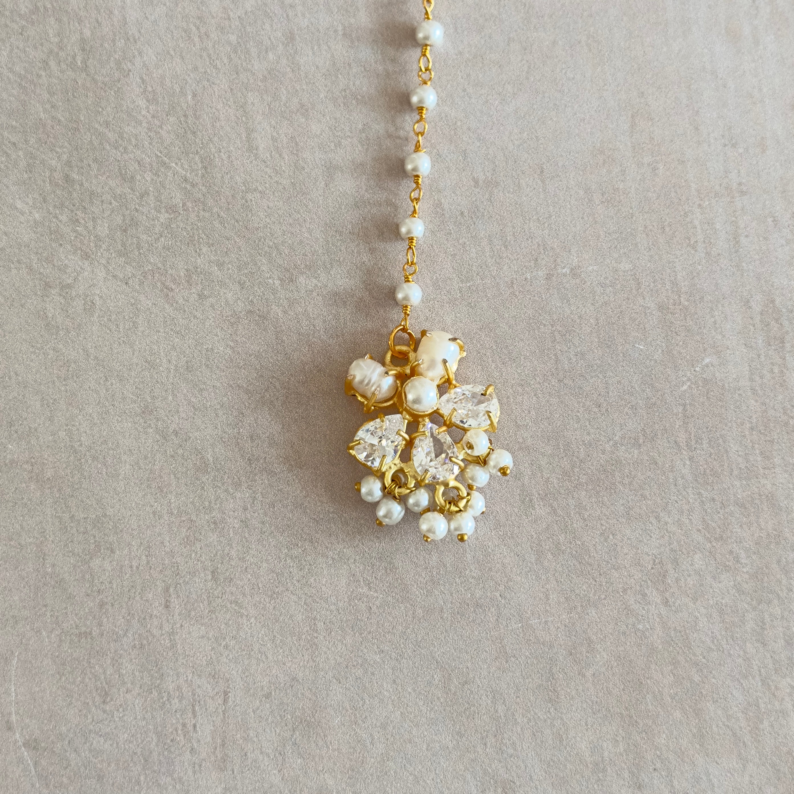 Ivory Pink Crystal Choker Set - Ahseya & Co