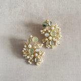 Anfal Olive Stud Earrings - Ahseya & Co