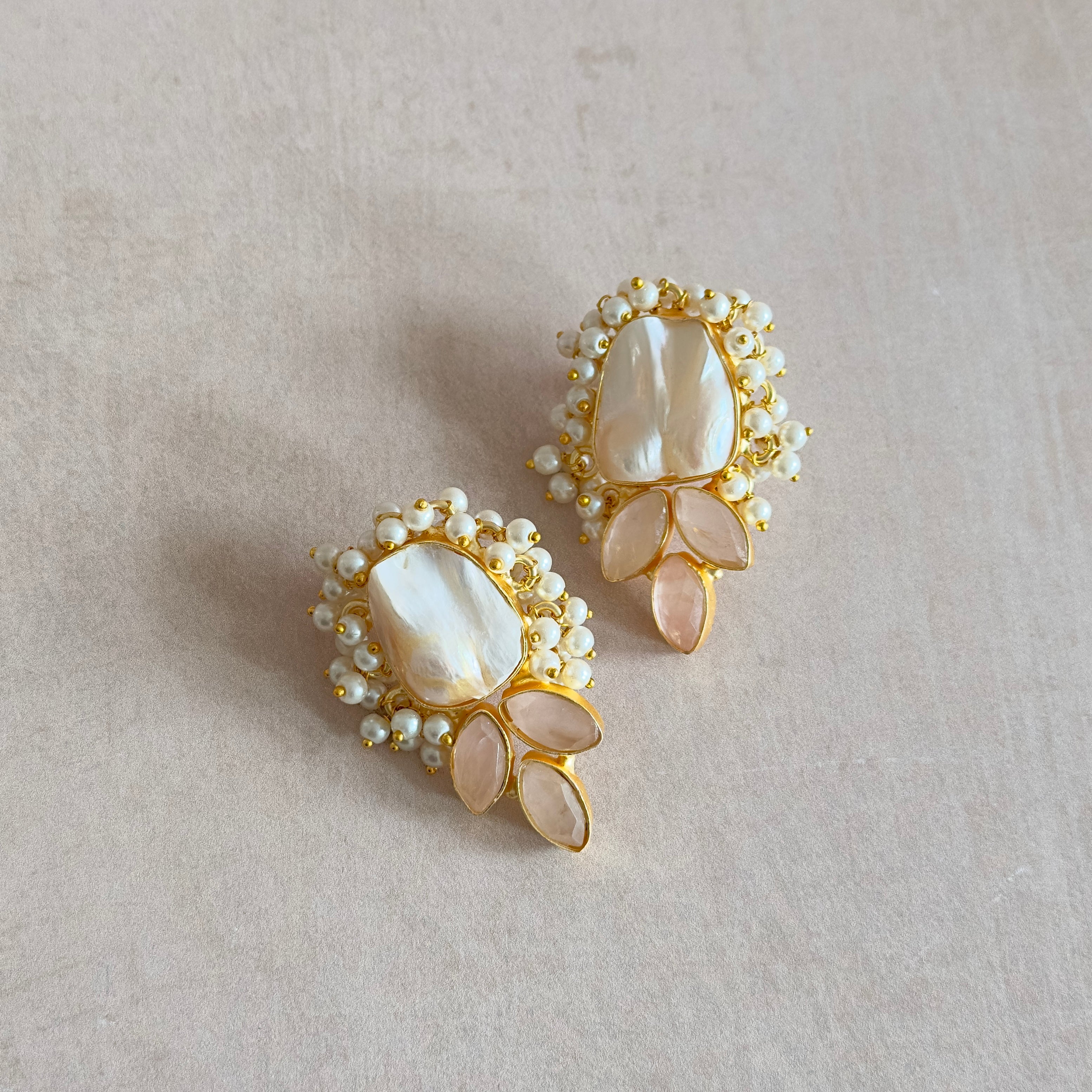 Sook Baroque Pink Pearl Earrings - Ahseya & Co