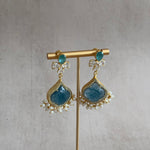 Jay Teal Crystal Drop Earrings - Ahseya & Co