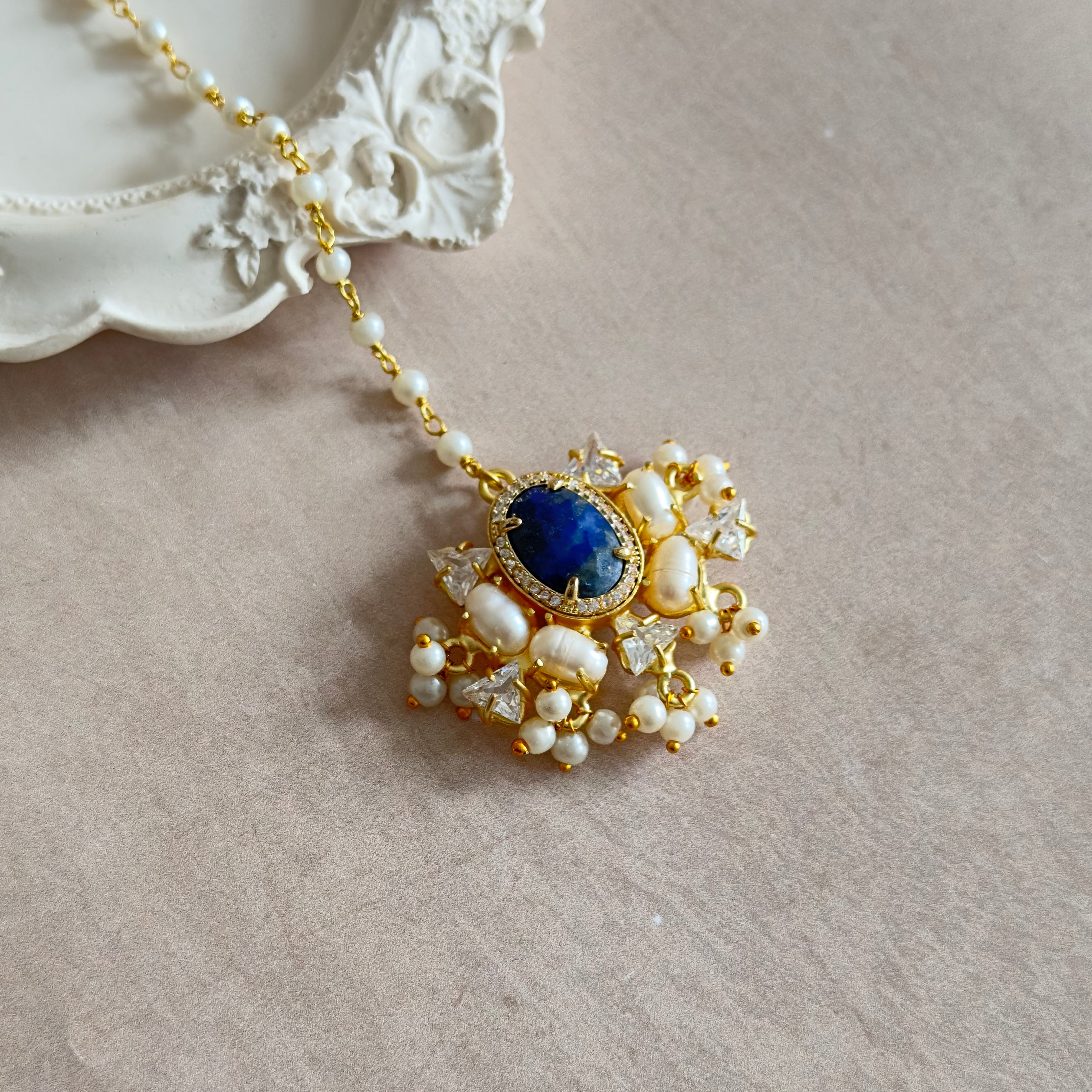 Vania Blue Tikka Set - Ahseya & Co