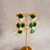 Rhea Green Crystal Drop Earrings - Ahseya & Co