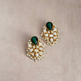 Ivana Green Pearl Stud Earrings