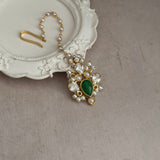 Liyana Green Pearl Mala Set