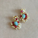 Emilia Blue Pearl Drop Earrings