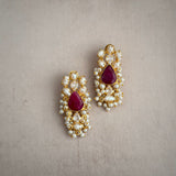 Zora Fuchsia Pearl Stud Earrings
