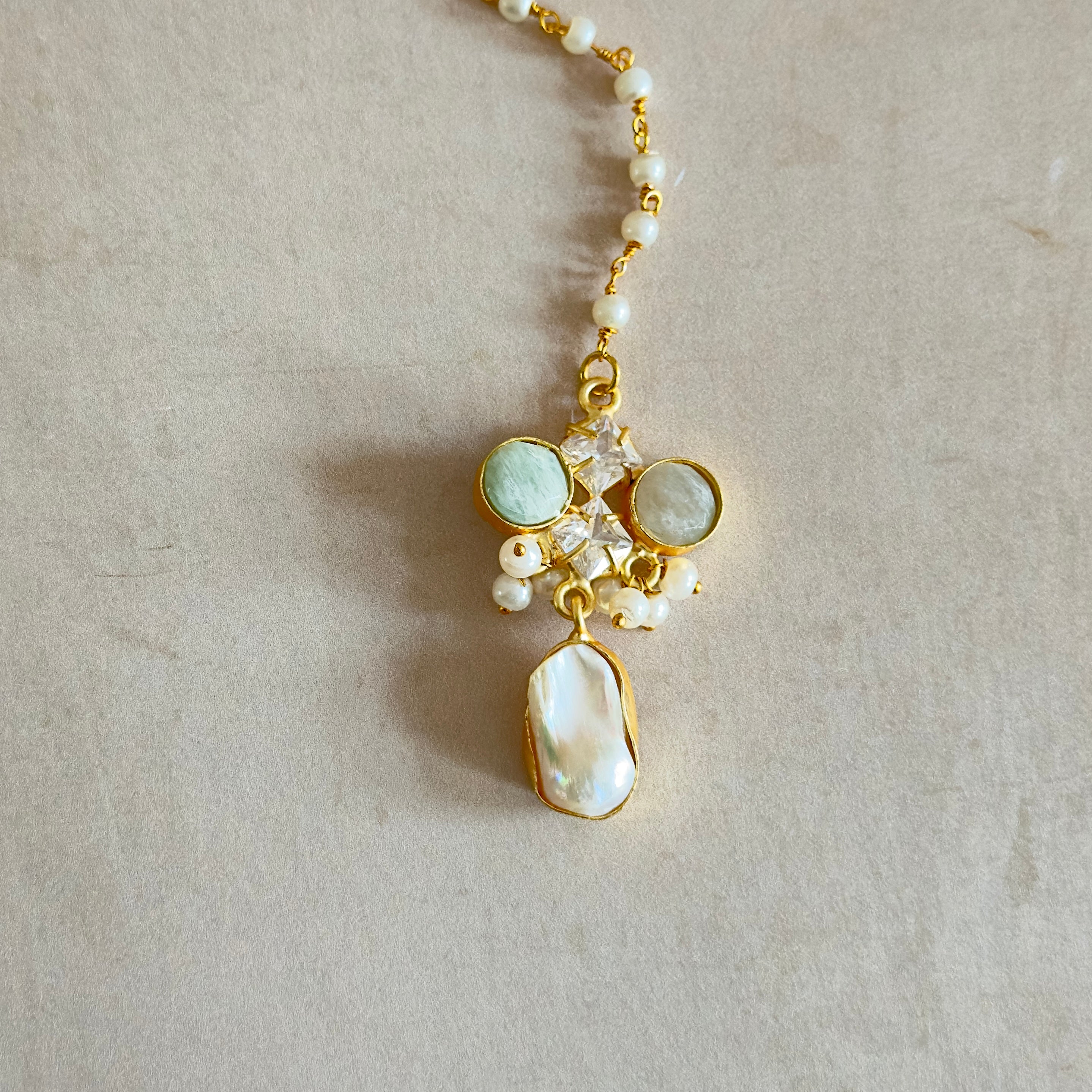 Carmen Jade Pearl Necklace Set - Ahseya & Co
