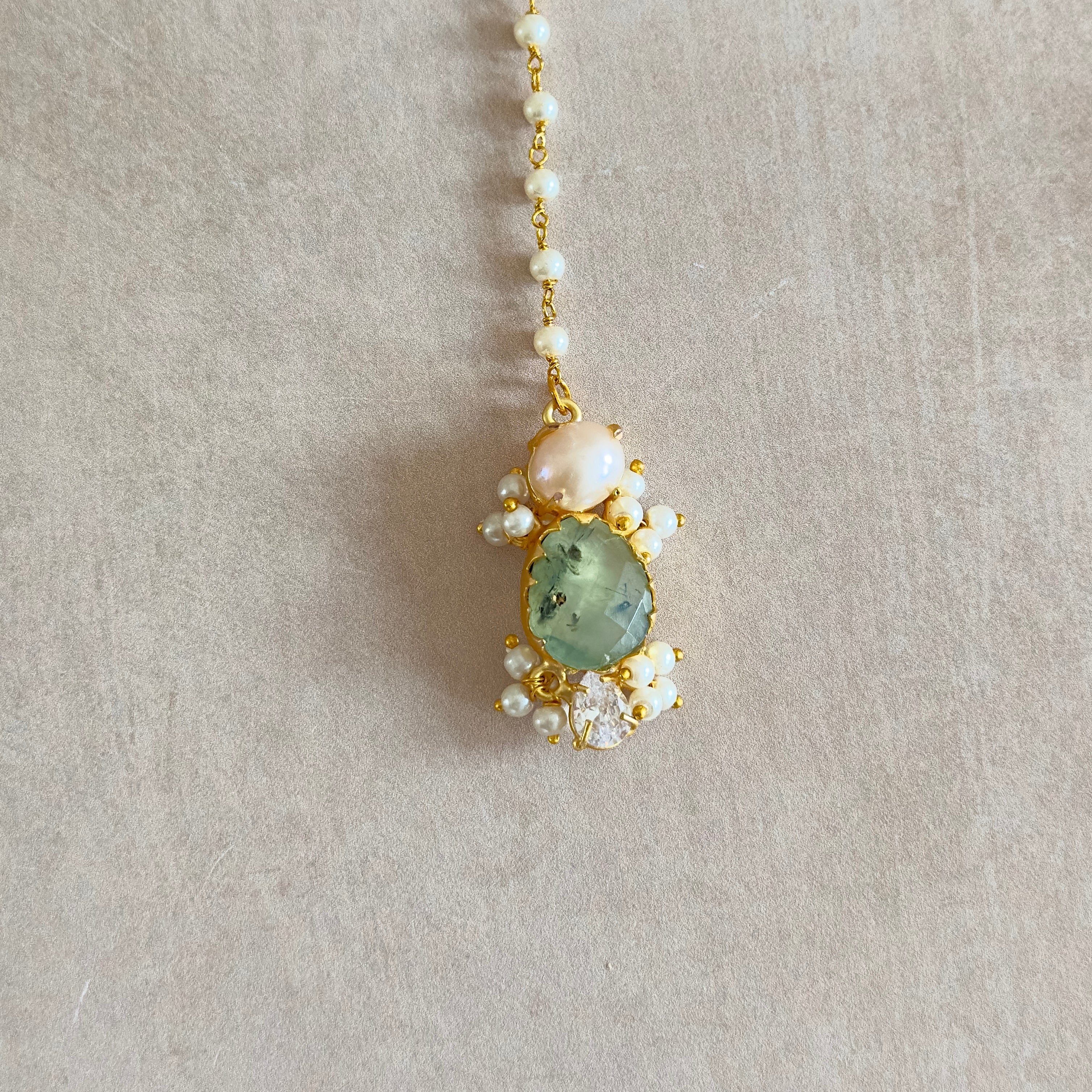 Carmen Olive Pearl Necklace Set - Ahseya & Co