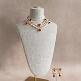 Ada Fuchsia Pearl Necklace set - Ahseya & Co