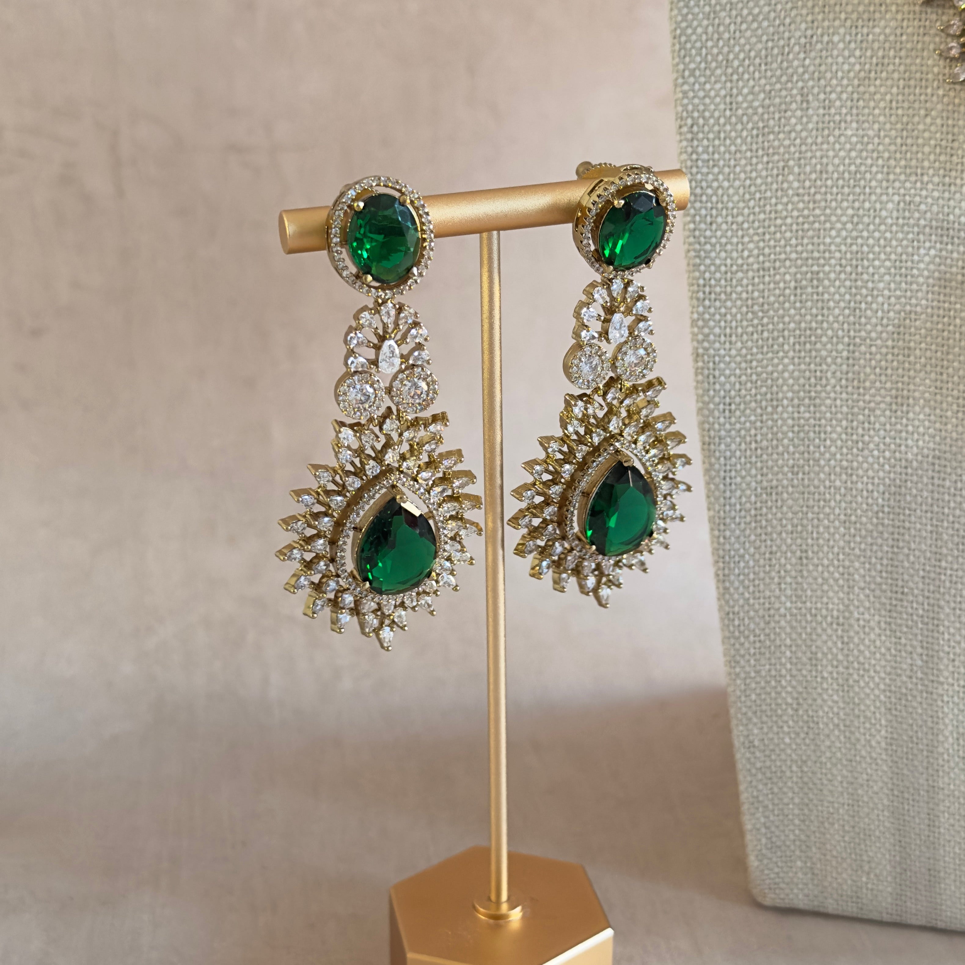 Hanyah Emerald Crystal Necklace Set - Ahseya & Co
