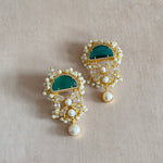 Rana Teal Pearl Drop Earrings - Ahseya & Co