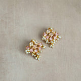Rahma Pink Crystal Stud Earrings - Ahseya & Co