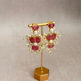 Rhea Pink Crystal Drop Earrings