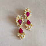 Danika Fuchsia Pearl Drop Earrings