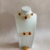 Ramina Red Necklace Set - Ahseya & Co
