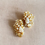 Shahira Pearl Crystal Stud Earrings - Ahseya & Co