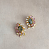 Kairo Olive Pink Stud Earrings - Ahseya & Co