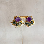 Yevette Purple Stud Earrings - Ahseya & Co