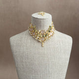 Vittoria Rose Olive Crystal Necklace Set
