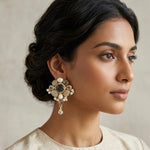 Reina Black Crystal Drop Earrings - Ahseya & Co