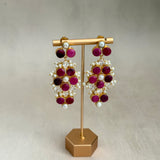 Kendra Maroon Crystal Drop Earrings