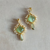 Faro Mint Crystal Drop Earrings