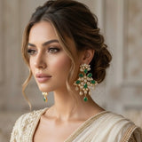 Fiora Green Crystal Drop Earrings - Ahseya & Co