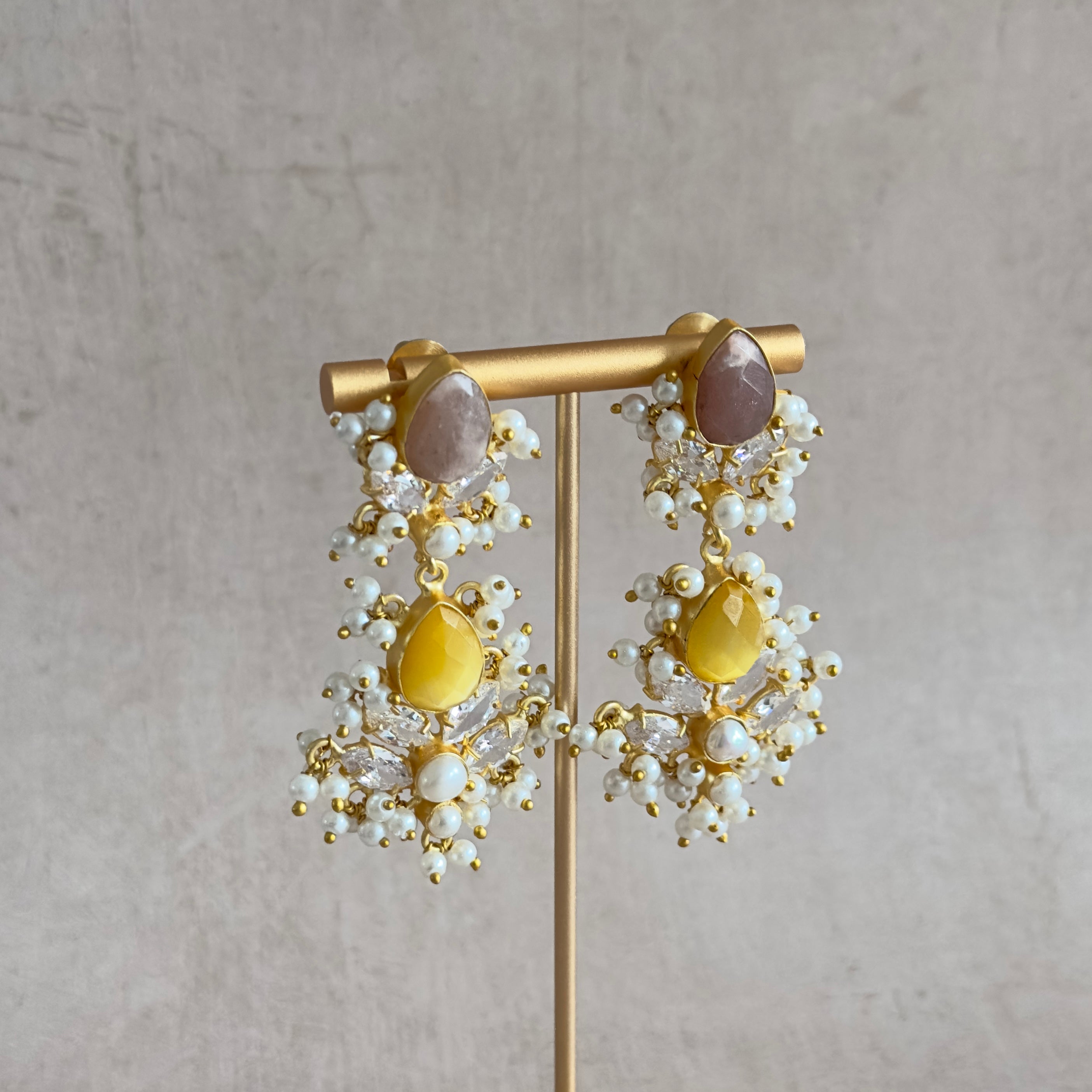 Aylaan Crystal Drop Earrings - Ahseya & Co